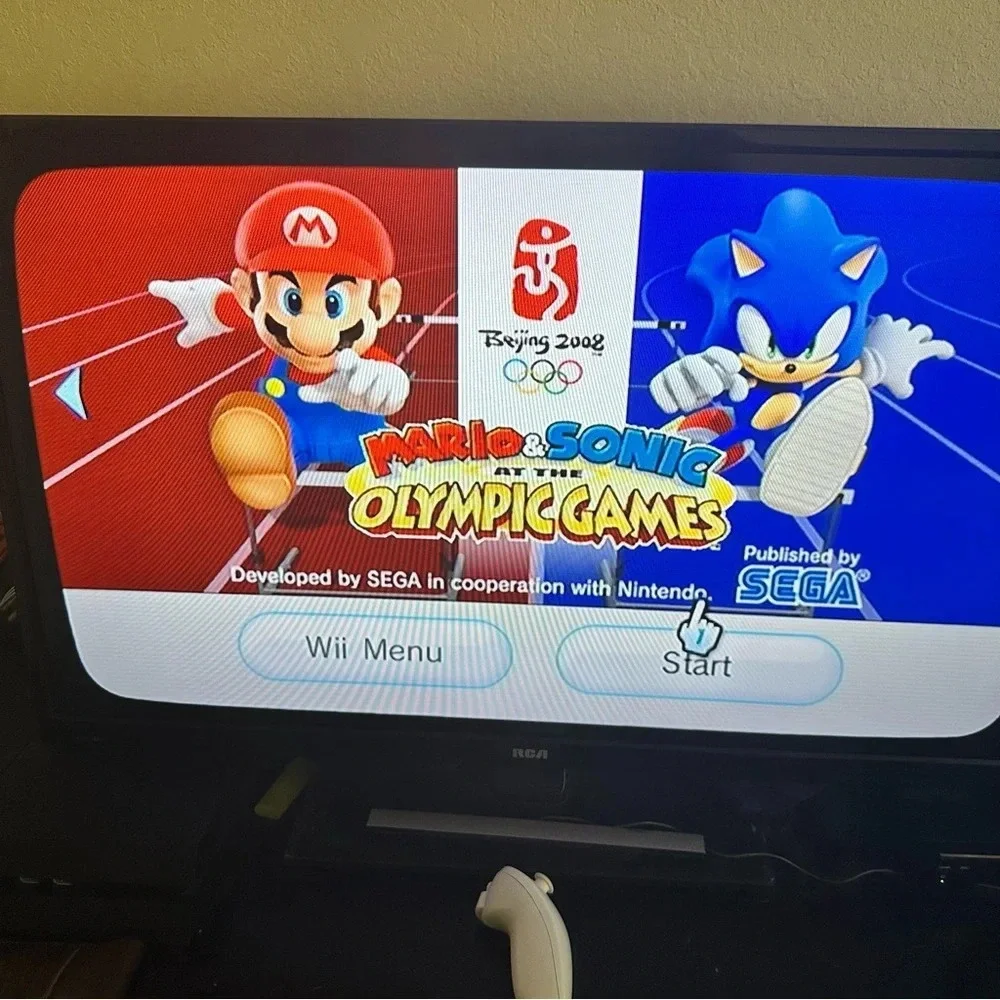 Nintendo Wii Mario and Sonic at Olympic Games complete game with manual